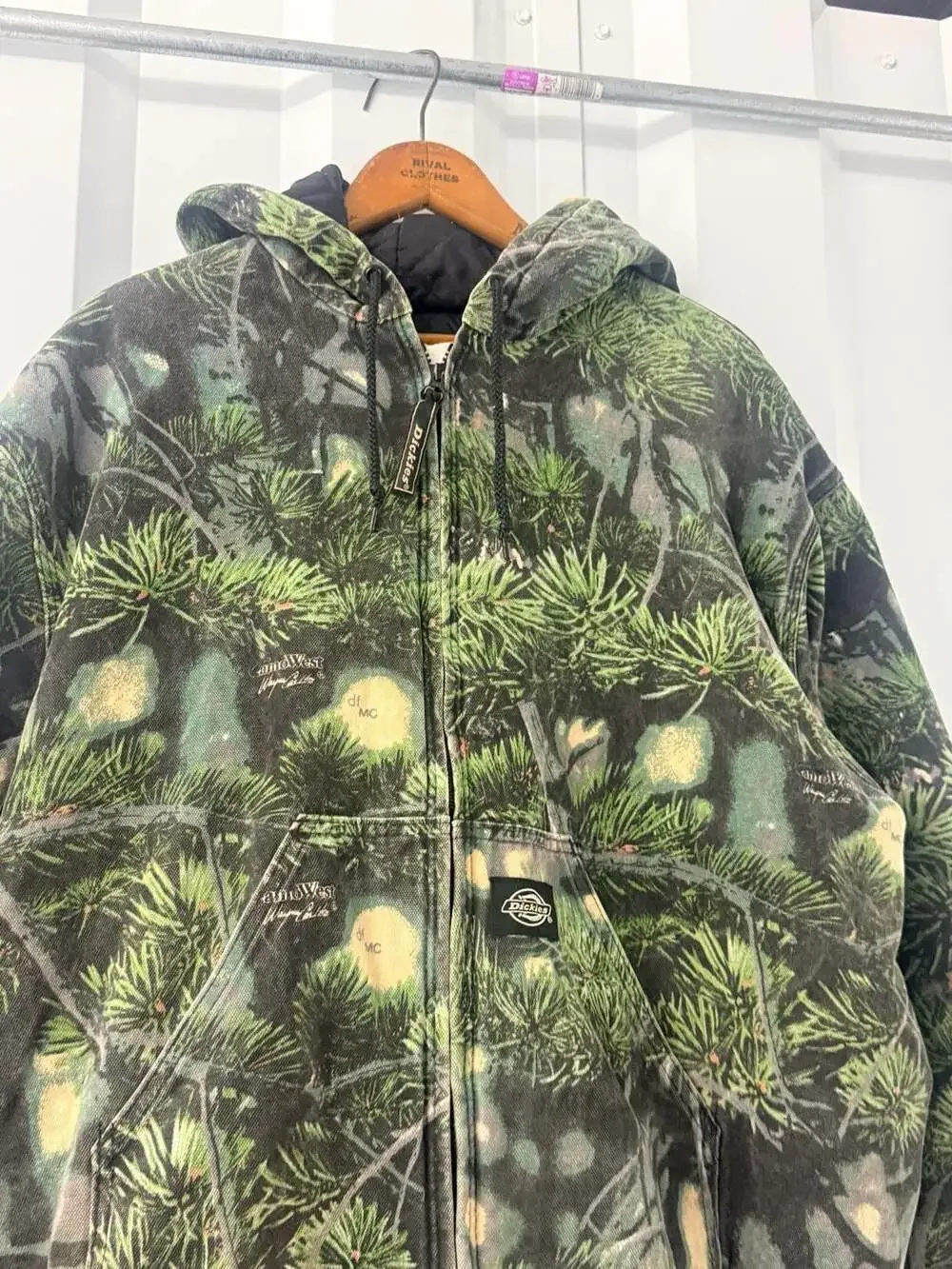 Vintage Dickies Pine Camo Quilted Lined Hooded Full-Zip Jacket